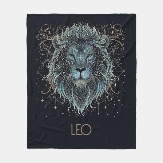 Leo Zodiac Constellation Fleece Blanket (Vorderseite)