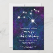 Leo Zodiac Constellation Geburtstagsparty Einladung (Vorderseite)