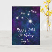 Leo Zodiac Constellation Happy Birthday Karte (Gelbe Blume)