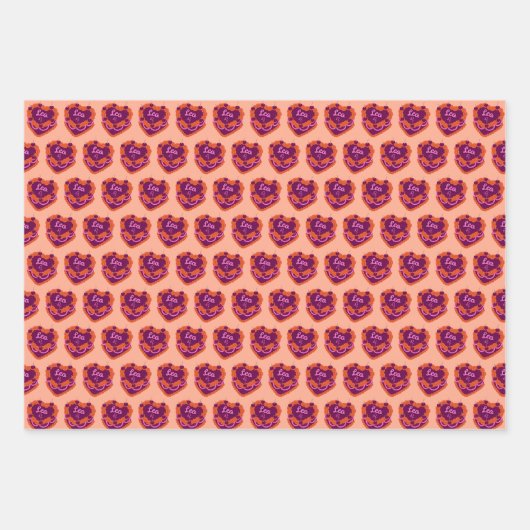 Leo Zodiac Coquette Herz Birthday Cake Geschenkpapier Set (Vorderseite 3)