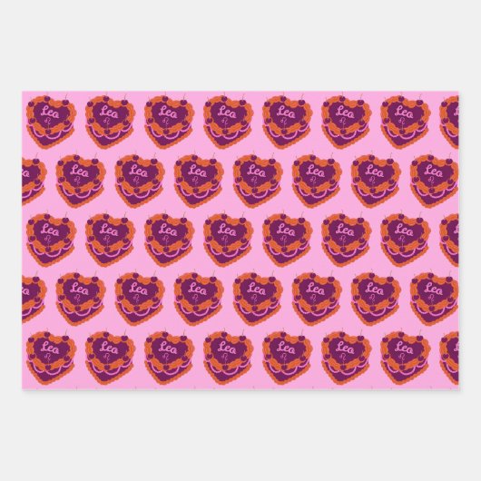 Leo Zodiac Coquette Herz Birthday Cake Geschenkpapier Set (Vorderseite)