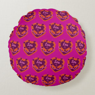 Leo Zodiac Coquette Herz Birthday Cake Rundes Kissen
