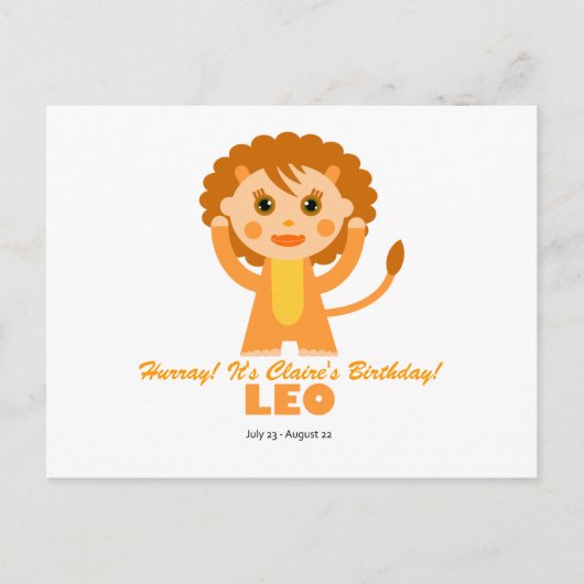 Leo Zodiac für Kinder Postkarte (Vorderseite)