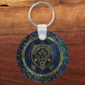 Leo Zodiac Gold Abalone Schlüsselanhänger (Vorderseite)
