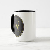 Leo Zodiac Gold Oval Emblem Mug | Luxury Astrology Tasse (Vorderseite Links)