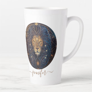 Leo zodiac Gold und schwarz Milchtasse
