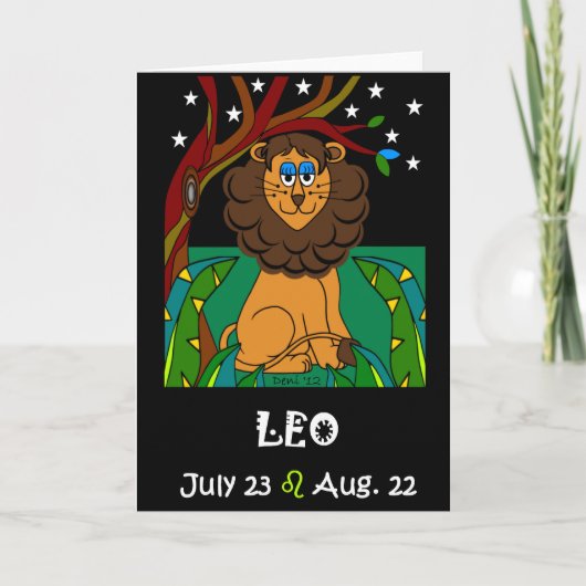 LEO - ZODIAC GREETCARD KARTE (Vorderseite)