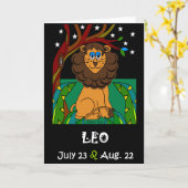 LEO - ZODIAC GREETCARD KARTE (Gelbe Blume)