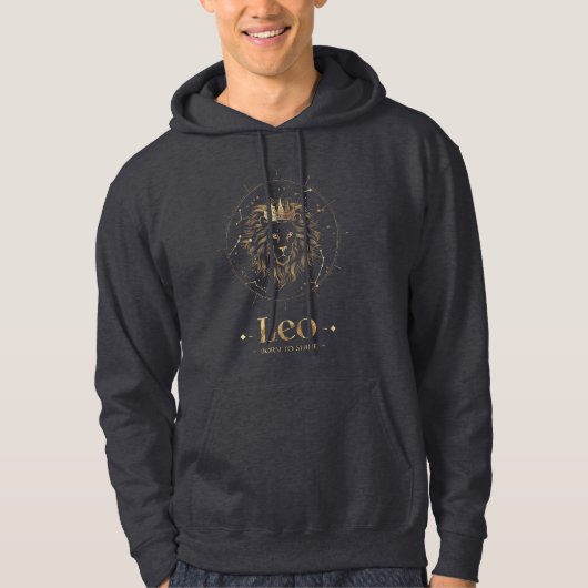 Leo Zodiac Illustration Men's Pullover Hoodie (Vorderseite)