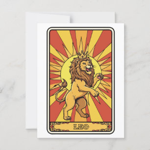 Leo Zodiac Illustration Tarot Style Postkarte