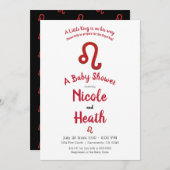 LEO Zodiac Juli August Astrology Kinderdusche Einladung (Vorne/Hinten)