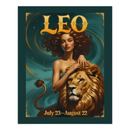 Leo Zodiac July August Birthday Lion Poster