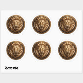 Leo Zodiac Lion  Runder Aufkleber (Blatt)