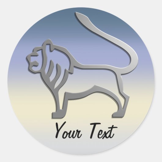 Leo Zodiac Lion Star Sign in Light Silver Runder Aufkleber (Vorderseite)