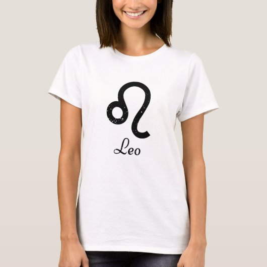 Leo Zodiac Logo Black T-Shirt (Vorderseite)