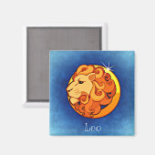 Leo zodiac-Magnet Magnet (Vorderseite/Rückseite)