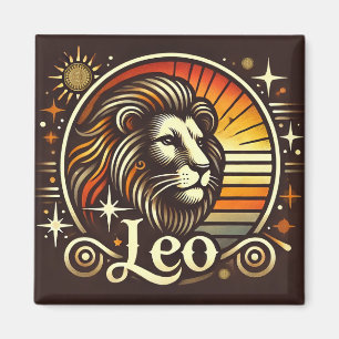 Leo Zodiac Magnet Vintag Design