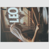 Leo Zodiac Musician Drums Decoupage Seidenpapier (Vorderseite)