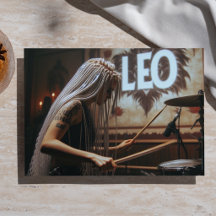 Leo Zodiac Musician Drums Decoupage