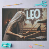 Leo Zodiac Musician Drums Decoupage Seidenpapier (Basteln)