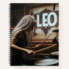 Leo Zodiac Musician Drums Notizblock