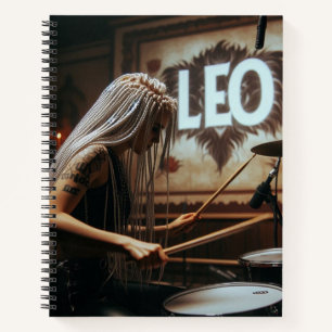Leo Zodiac Musician Drums Notizblock