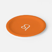 Leo zodiac - Neonorange Pappteller (Schrägansicht)