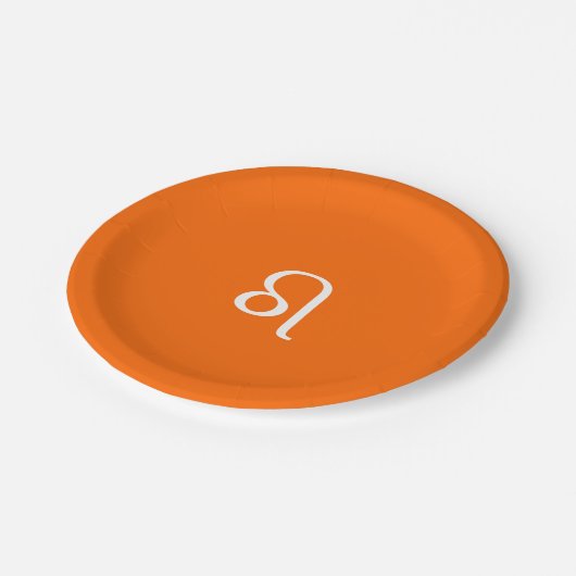 Leo zodiac - Neonorange Pappteller (Schrägansicht)