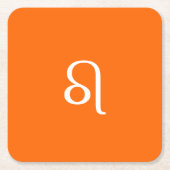 Leo zodiac - Neonorange Rechteckiger Pappuntersetzer (Vorderseite)