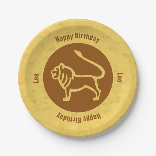 Leo Zodiac Pappteller (Vorderseite)