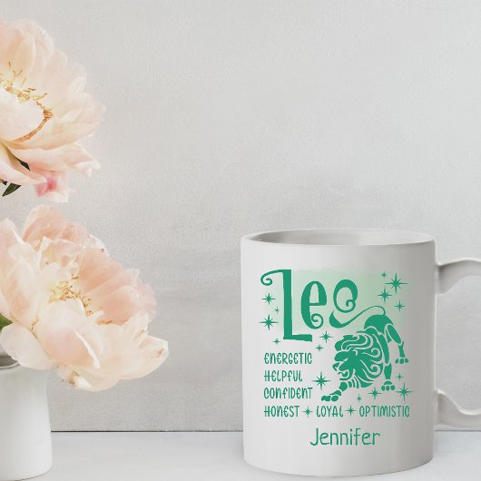 Leo Zodiac Personalisierte Merkmale Horoskop Kaffeetasse