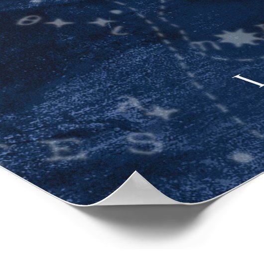 Leo Zodiac Poster mit Namen, Sternzeichen zodiac (Ecke)