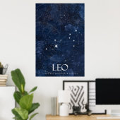 Leo Zodiac Poster mit Namen, Sternzeichen zodiac (Heimbüro)