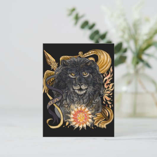 Leo Zodiac Postkarte (Stehend Vorderseite)
