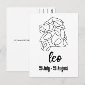 Leo, Zodiac Postkarte (Vorne/Hinten)