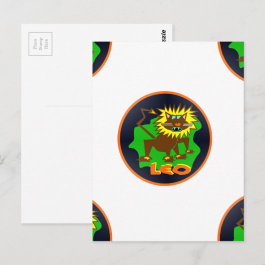 Leo zodiac postkarte (Vorne/Hinten)