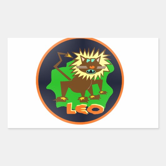 Leo zodiac rechteckiger aufkleber (Vorderseite)