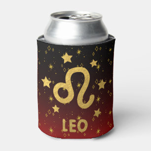 Leo Zodiac Red und Black Can Cooler Dosenkühler