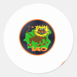 Leo zodiac runder aufkleber