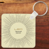 Leo Zodiac Schlüsselanhänger Retro Design (Rückseite)