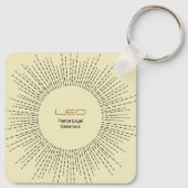 Leo Zodiac Schlüsselanhänger Retro Design (Rückseite)