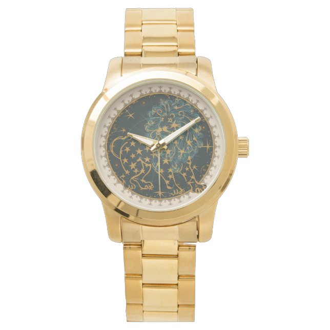 Leo Zodiac Sign Armbanduhr (Vorderseite)