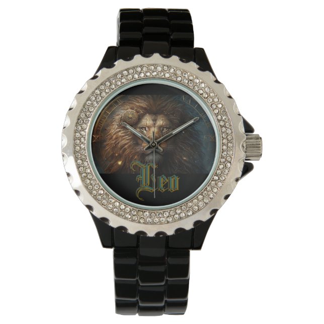 Leo Zodiac Sign Armbanduhr (Vorderseite)