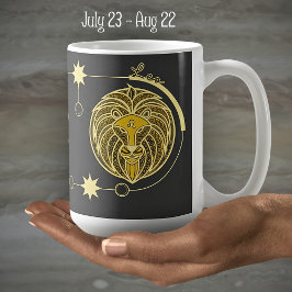 Leo Zodiac Sign Astrologie Mandala Yellow White Kaffeetasse