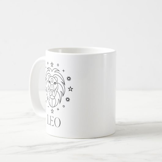 Leo Zodiac Sign Astrologisch Kaffeetasse (Vorderseite Links)