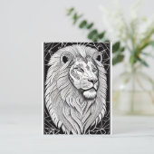 Leo Zodiac Sign - Astrologische Lion Postkarte (Stehend Vorderseite)