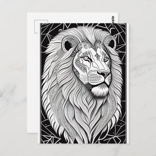 Leo Zodiac Sign - Astrologische Lion Postkarte (Vorne/Hinten)
