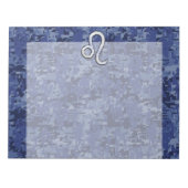 Leo Zodiac Sign auf Blue Digital Camouflage Notizblock (Vorderseite)