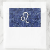 Leo Zodiac Sign auf Blue Digital Camouflage Rechteckiger Aufkleber (Tasche)