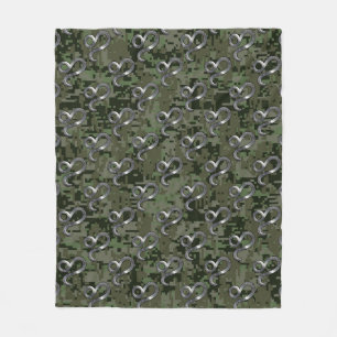 Leo Zodiac Sign auf der Olive Green Digital Camouf Fleecedecke